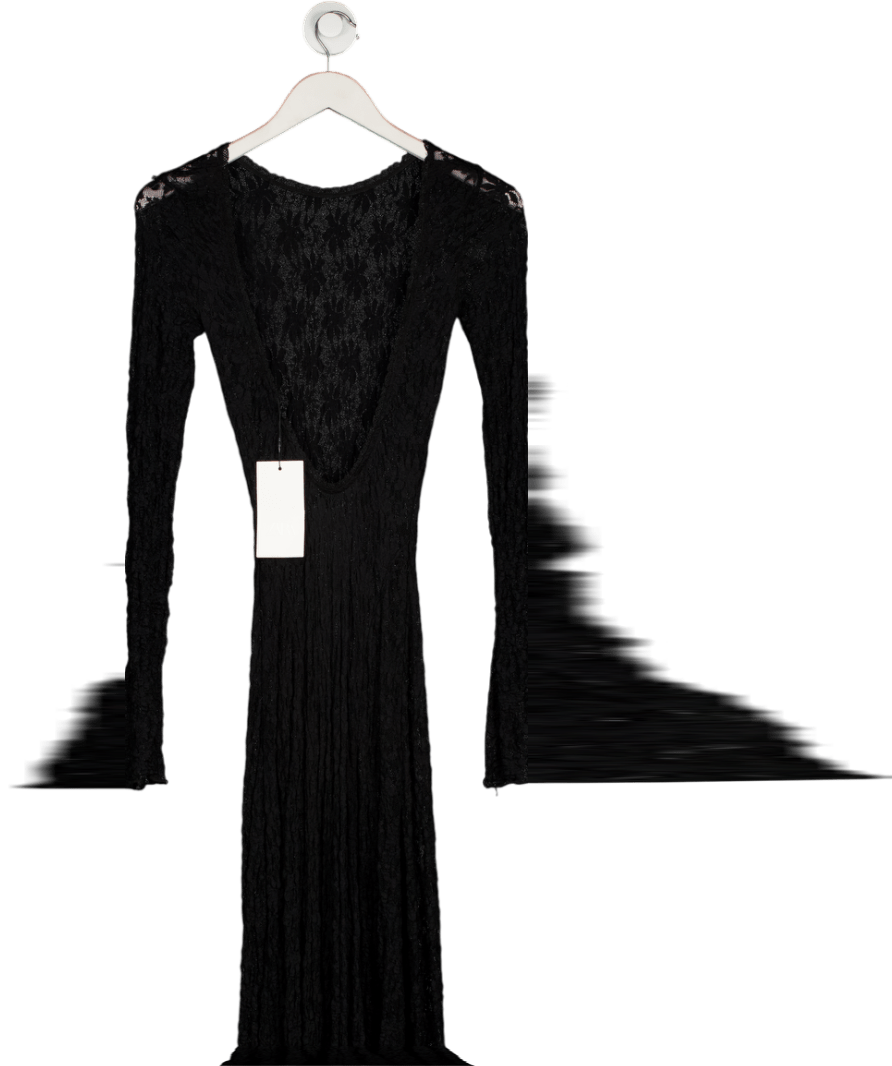 ZARA Black Long Lace Dress UK S - Reliked