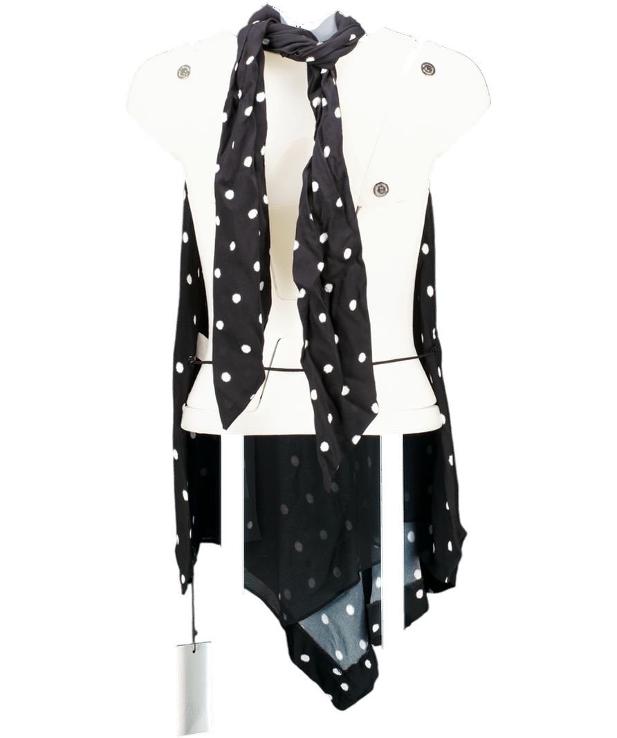 ZARA Black Polka Dot High Neck Backless Top UK XS/S - Reliked