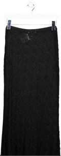 ZARA Black Sheer Cobweb Lace Midi Skirt UK L - Reliked