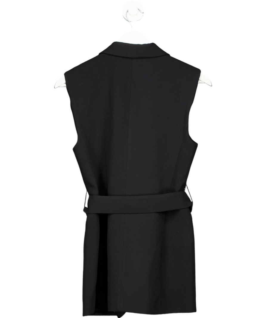 ZARA Black Tie Belt Waistcoat UK S - Reliked