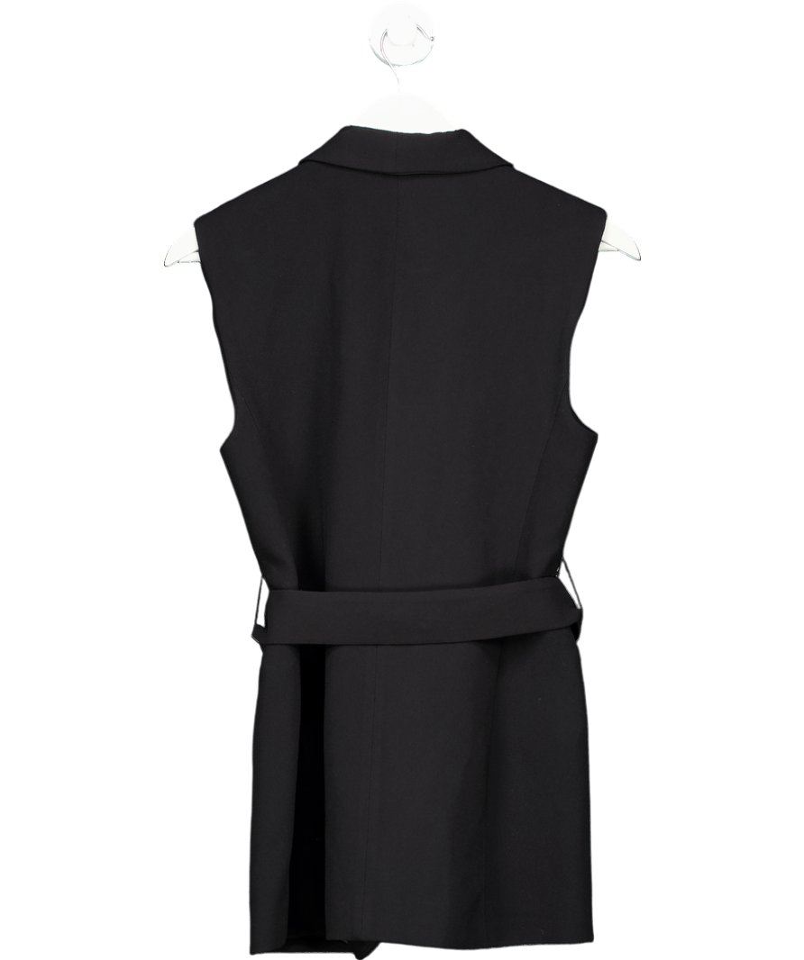 ZARA Black Tie Belt Waistcoat UK S - Reliked