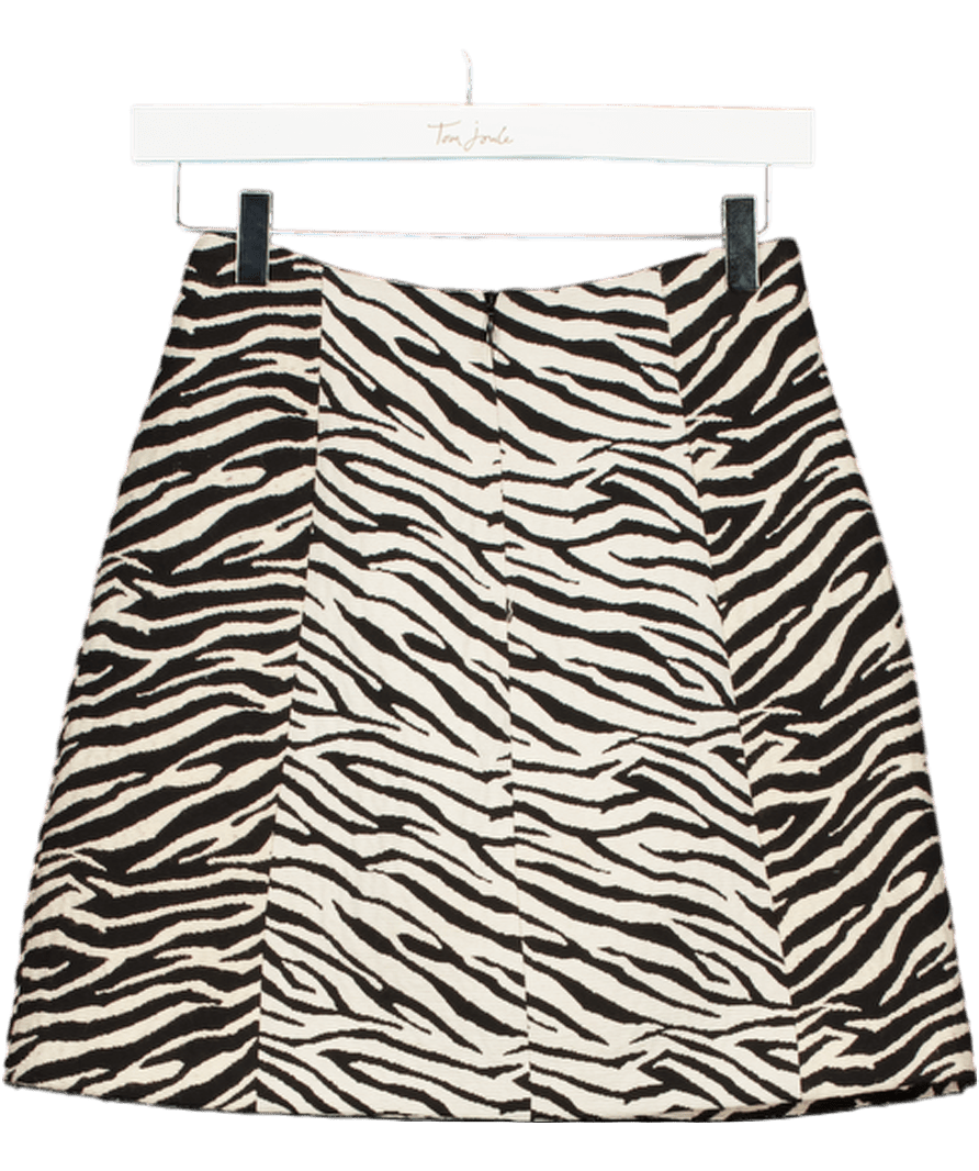 ZARA Black / White Jacquard Mini Skirt UK XS - Reliked
