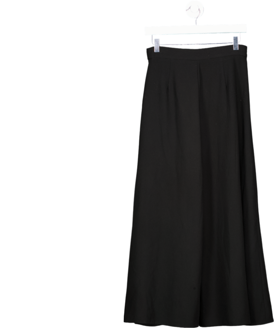 ZARA Black Wide - leg Plush Trousers UK S - Reliked