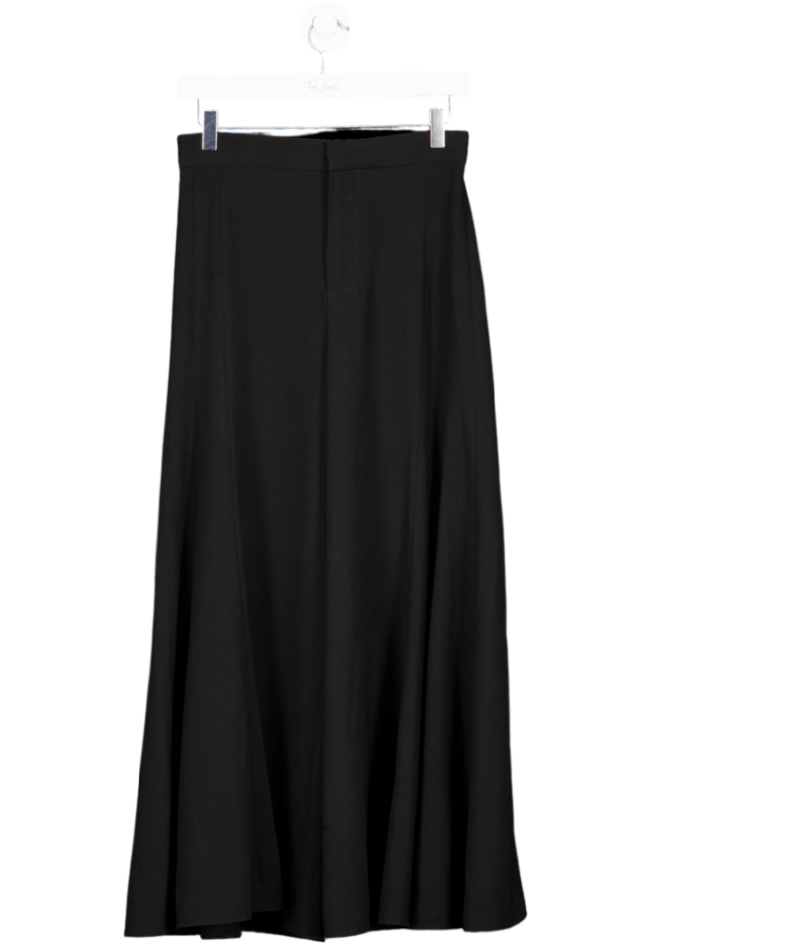 ZARA Black Wide - leg Plush Trousers UK S - Reliked