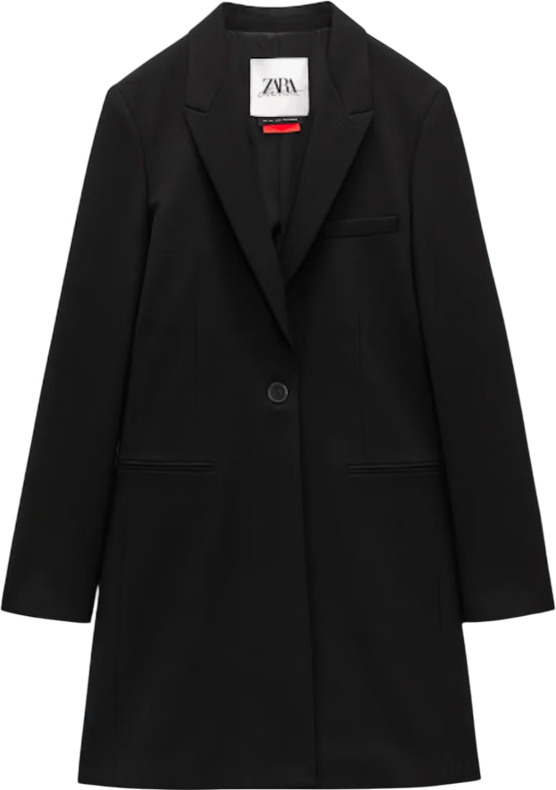 ZARA Black X Charlotte Gainsbourg Collection Longline Blazer, UK XS - Reliked