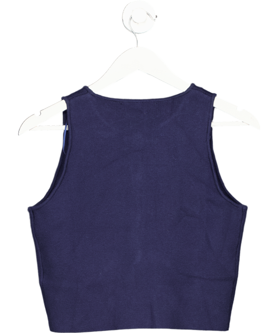 ZARA Blue Button Up Waistcoat Top UK M - Reliked