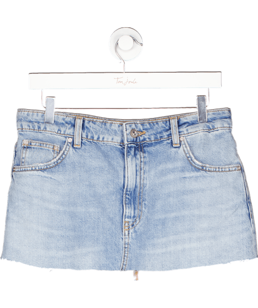 ZARA Blue Denim Mini Skirt UK S - Reliked