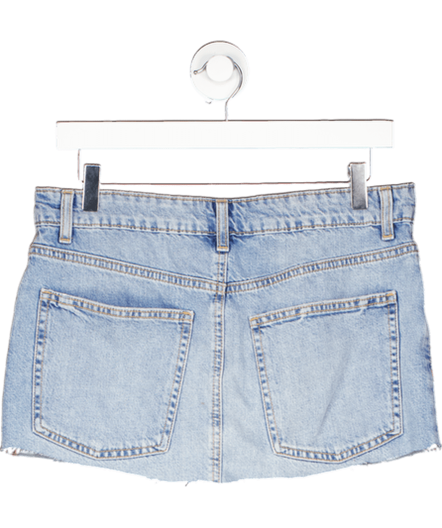 ZARA Blue Denim Mini Skirt UK S - Reliked