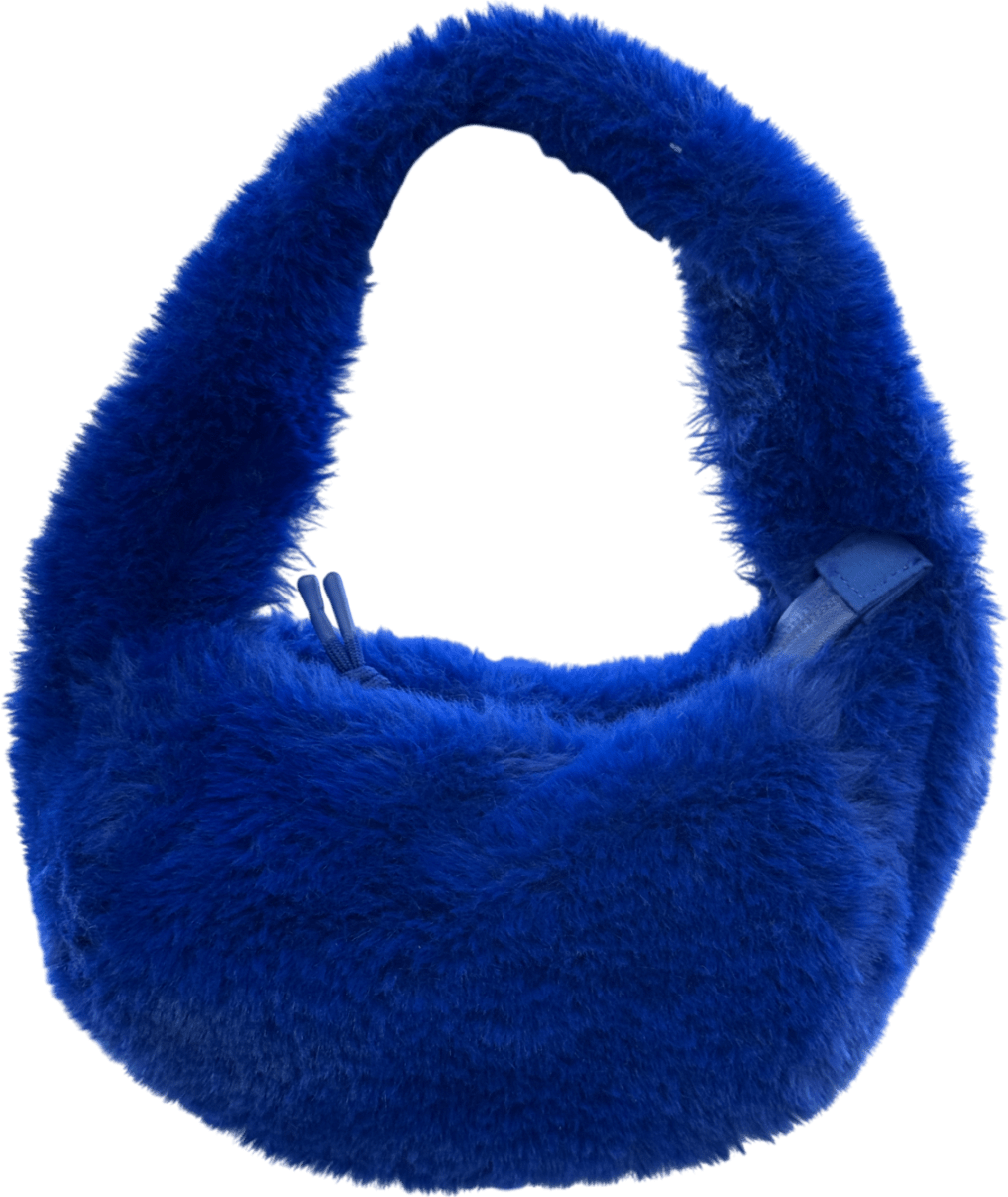 ZARA Blue Faux Fur Mini Bag - Reliked