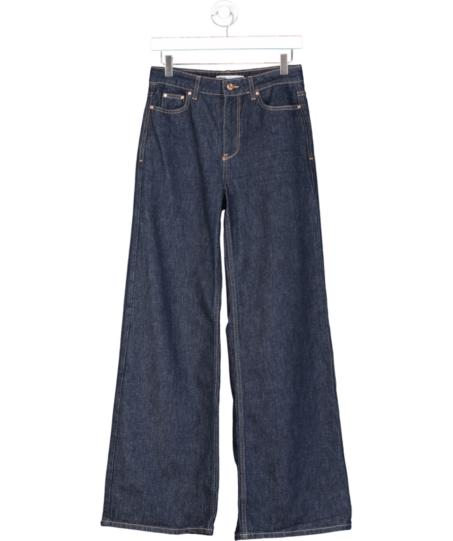 ZARA Blue High Rise Wide Leg Jeans UK 6 - Reliked