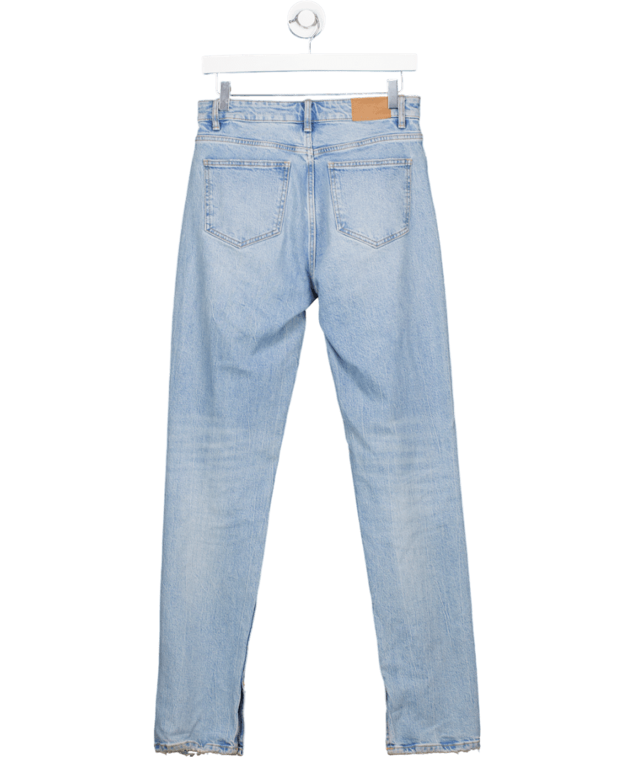 ZARA Blue High Waist Straight Leg Jeans UK 10 - Reliked