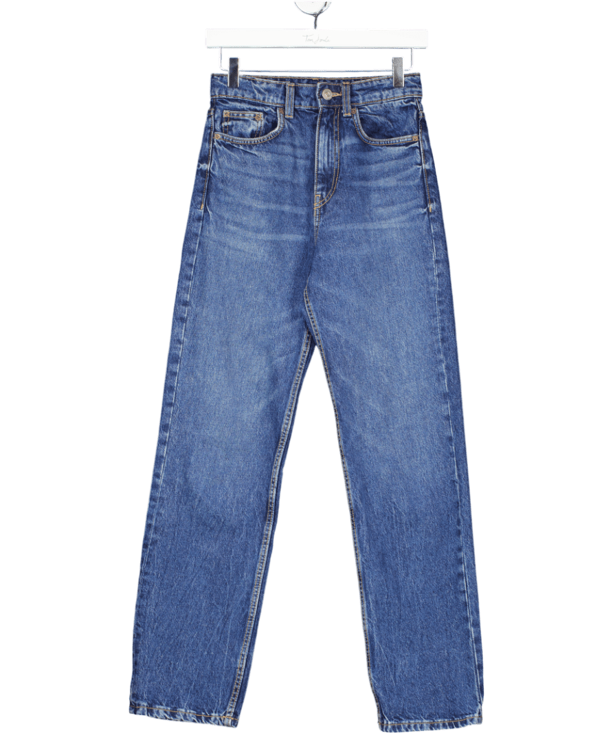 ZARA Blue High Waist Wide Leg Jeans UK 6 - Reliked