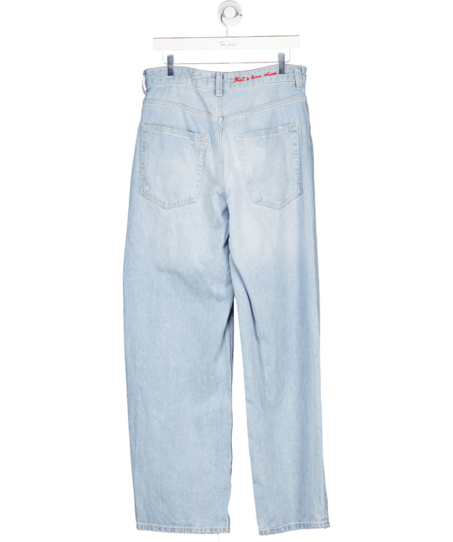 ZARA Blue Light Wash Wide Leg Jeans UK 12 - Reliked