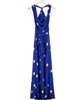 ZARA Blue Polka Dot Printed Midi Dress UK XS