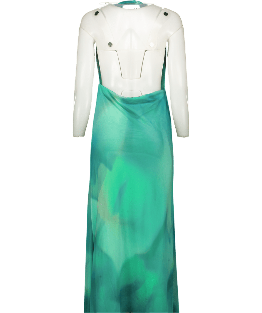 ZARA Blue Printed Tulle Maxi Dress UK S - Reliked