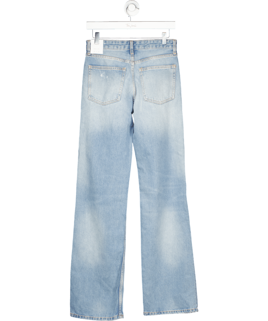 ZARA Blue Ribbed Wide Leg Jeans UK 8 - Reliked