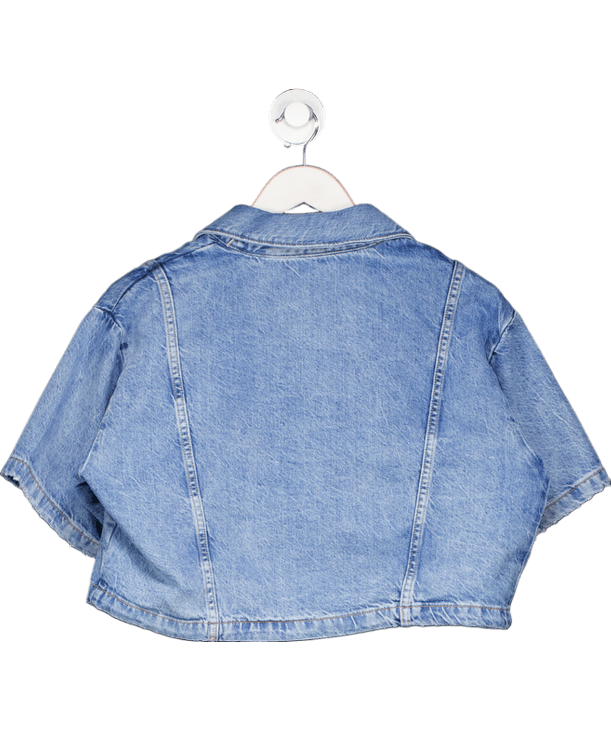 ZARA Blue Short Denim Shirt UK L - Reliked