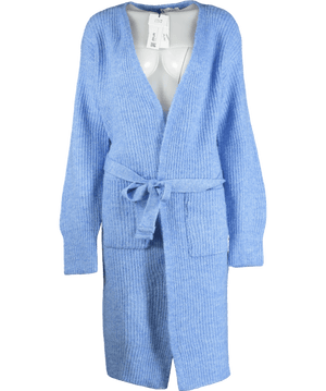 ZARA Blue Tie Belt Knit Cardigan UK XL