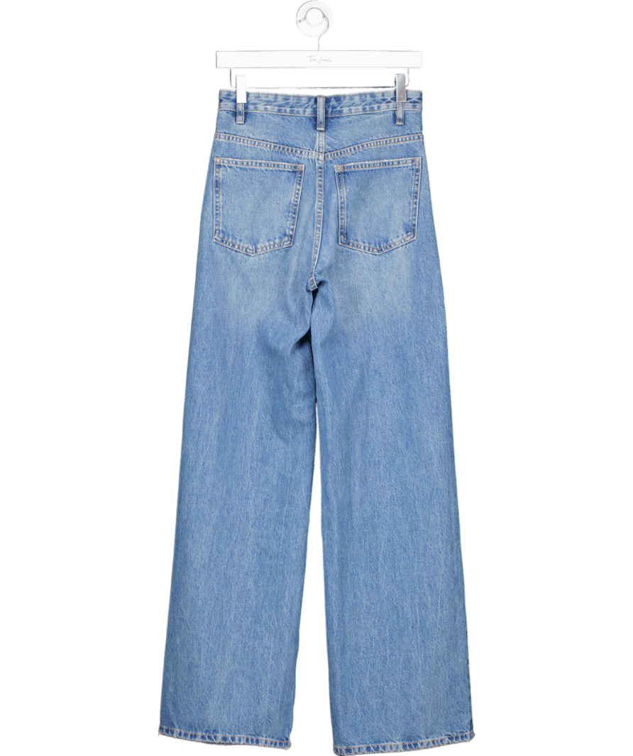 ZARA Blue Wide - leg High - waist Jeans With Wraparound Waist UK 6 - Reliked
