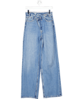 ZARA Blue Wide - leg High - waist Jeans With Wraparound Waist UK 6 - Reliked