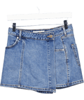 ZARA Blue Wrap Denim Skort UK XS - Reliked