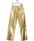 ZARA Boy Fit Gold Metallic Jeans UK 8 - Reliked