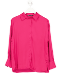 ZARA Bright Pink Satin Shirt UK XS - Reliked