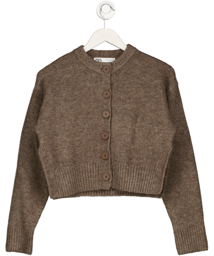 ZARA Brown Cardigan With Vents UK S - Reliked