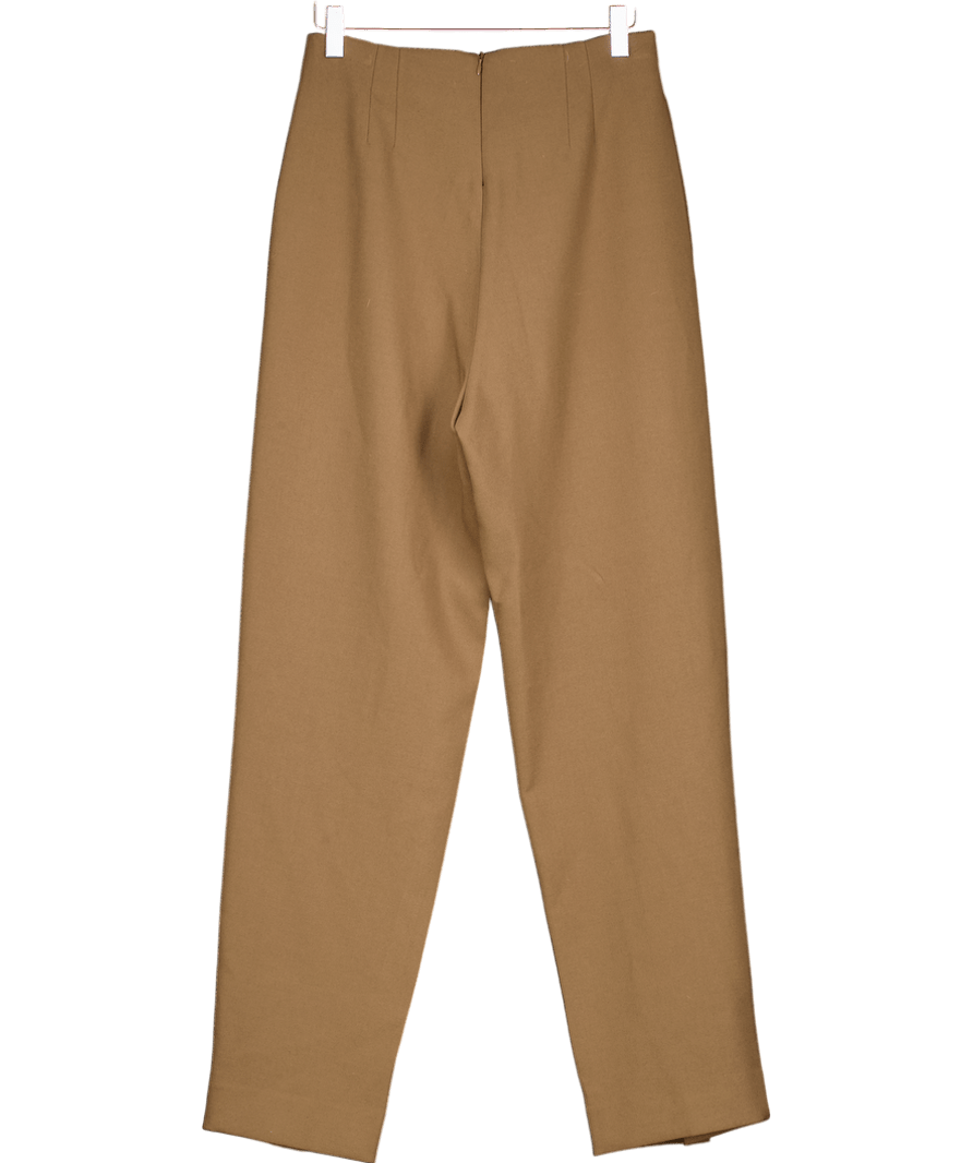 ZARA Brown Collection Pleated Fold Detail Trousers UK XS - Reliked