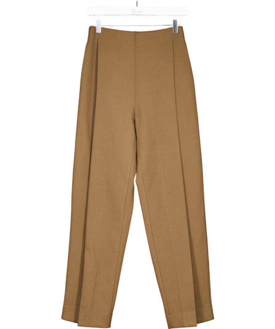ZARA Brown Collection Pleated Fold Detail Trousers UK XS - Reliked