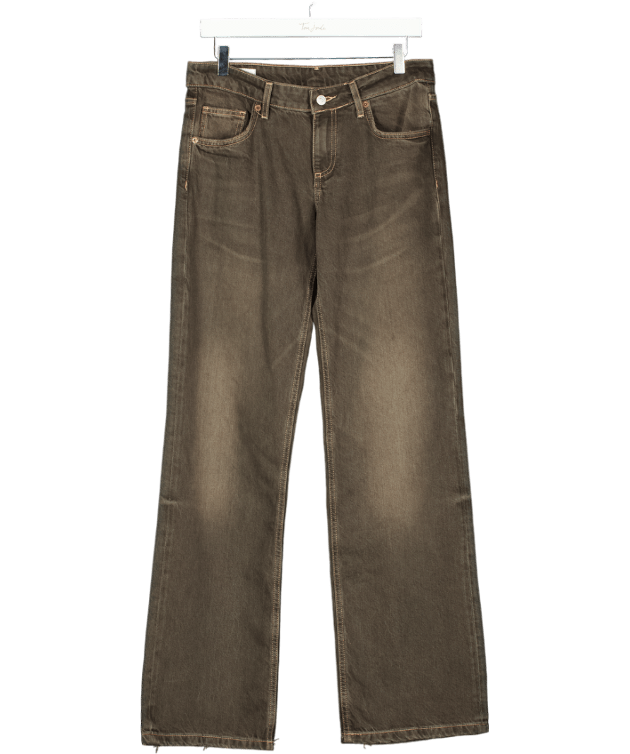 ZARA Brown Low Rise Wide Leg Jeans UK 10 - Reliked