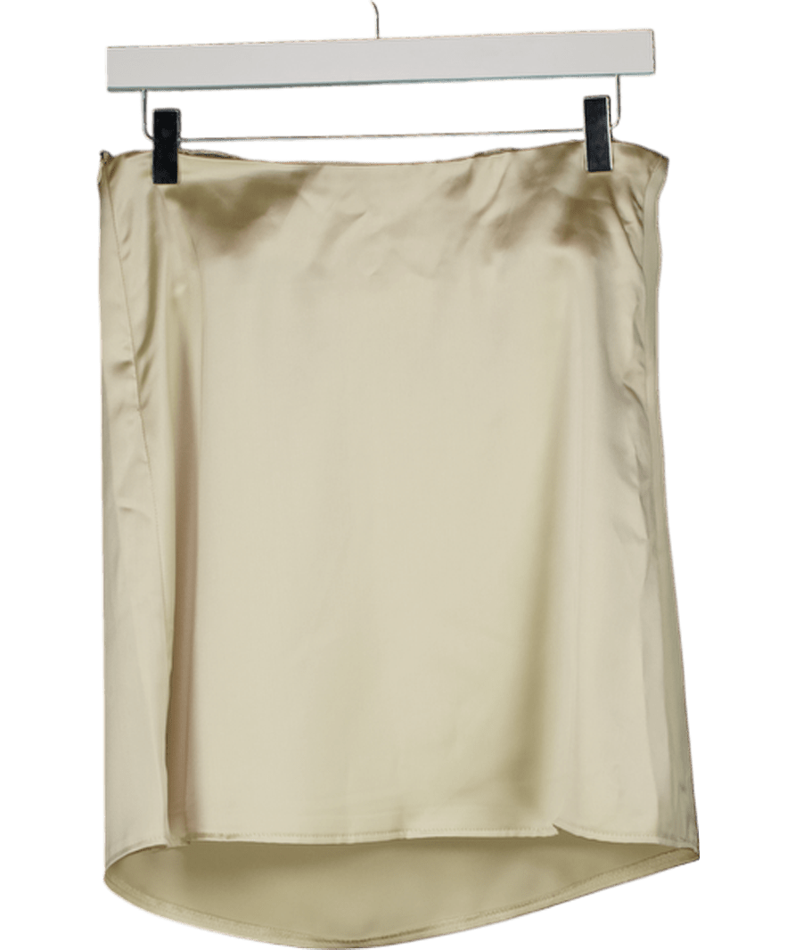 ZARA Champagne Beige Satin Bandeau Top UK XS - Reliked