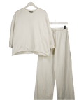 ZARA Cream 2 - piece Sweatshirt And Wide Leg Jogger Set UK M - Reliked