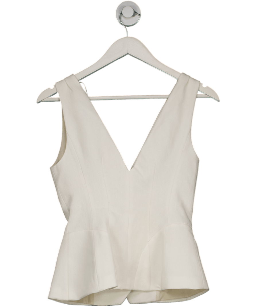 ZARA Cream Collection Linen Blend Volume Waistcoat UK XS - Reliked