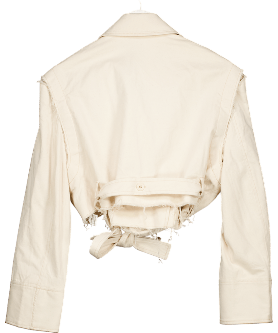 ZARA Cream Cropped Trench Jacket UK M - Reliked
