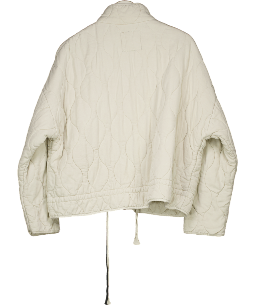 ZARA Cream Diamond Quilted Jacket UK L - Reliked