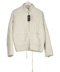 ZARA Cream Diamond Quilted Jacket UK L - Reliked