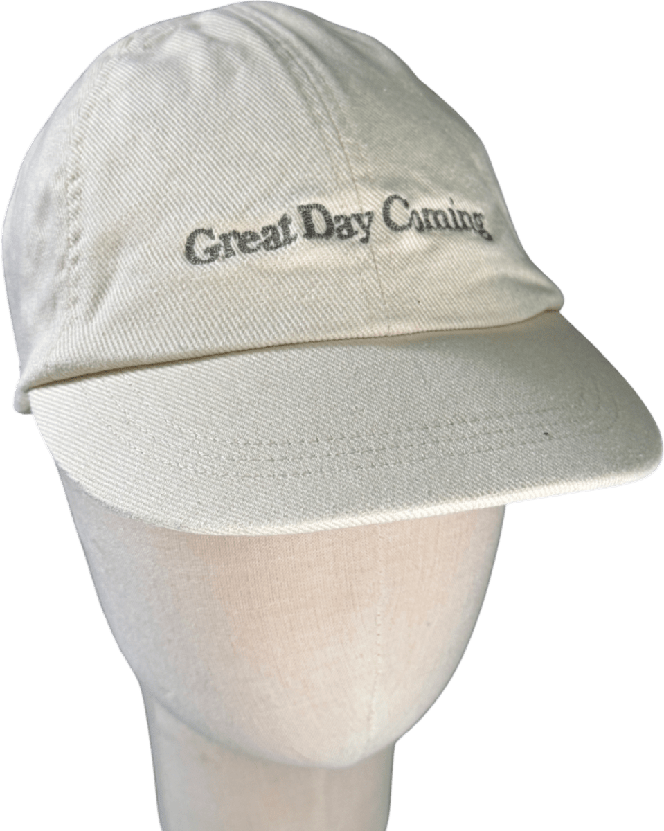 ZARA Cream "great Day Coming" Slogan Baseball Cap 54cm One Size - Reliked