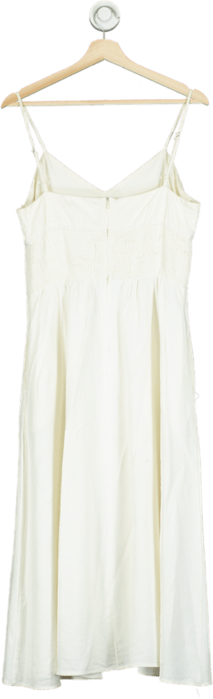 ZARA Cream Linen Blend Dress UK L - Reliked