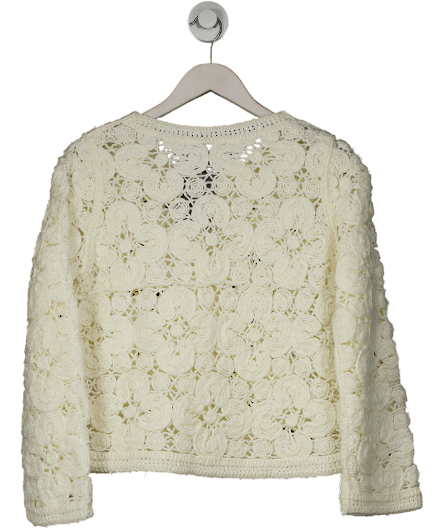 ZARA Cream Macrame Knit Lace Cardigan / Jacket UK M - Reliked
