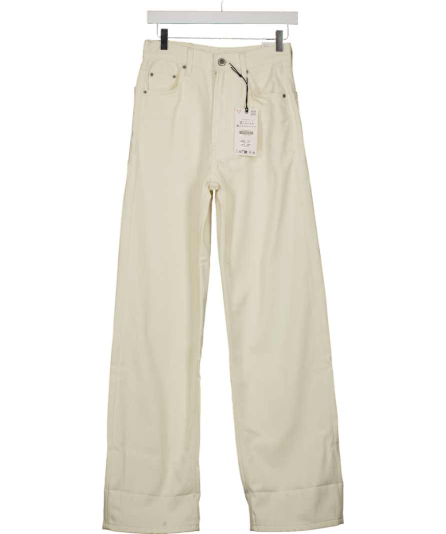 ZARA Cream Mid Rise Jeans UK 4 - Reliked