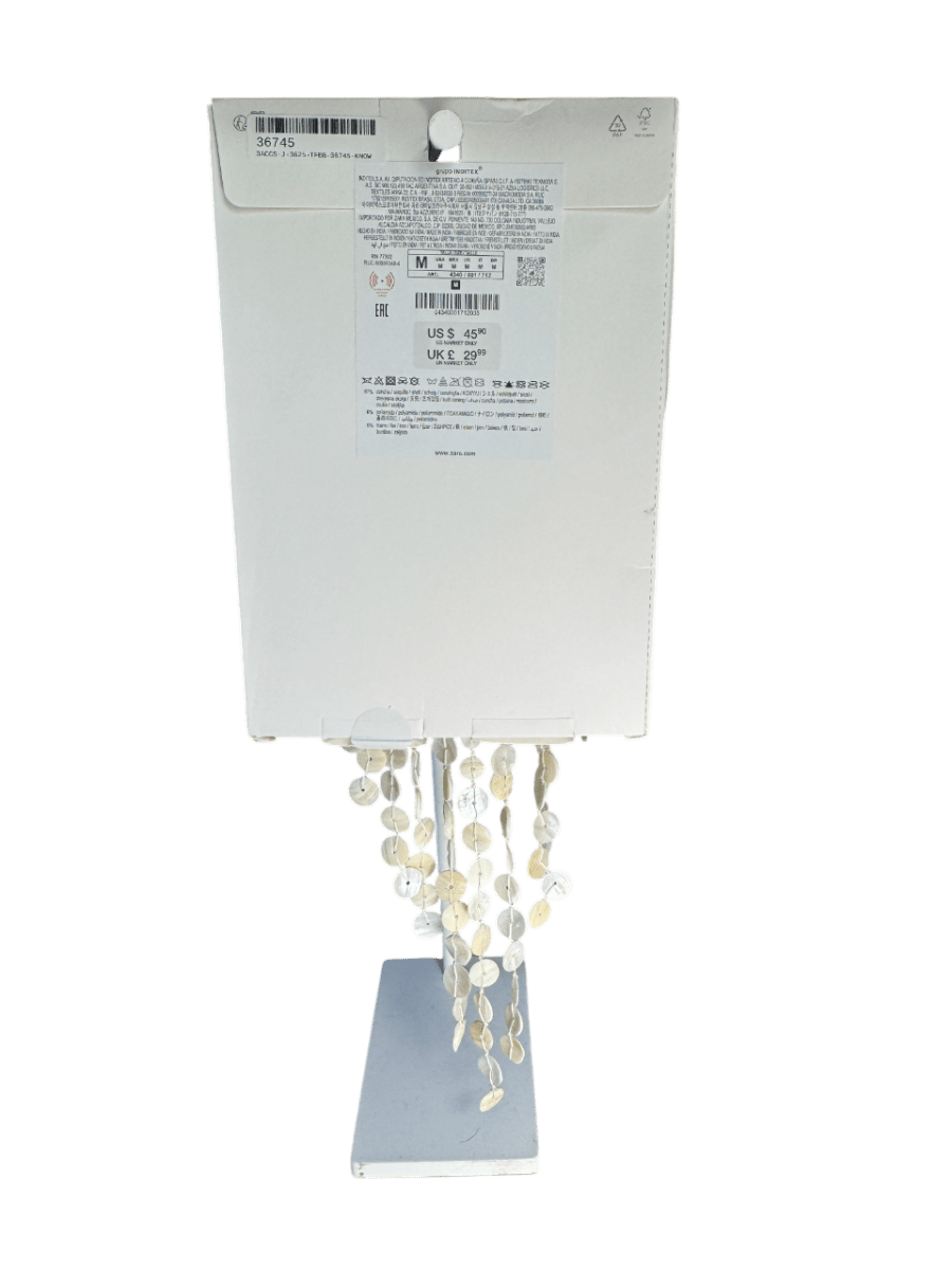 ZARA Cream Pearlescent Drop Necklace One Size - Reliked