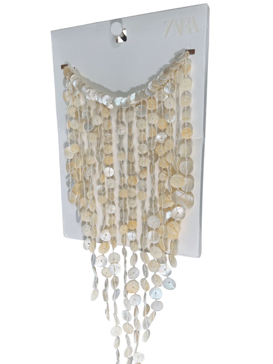 ZARA Cream Pearlescent Drop Necklace One Size - Reliked