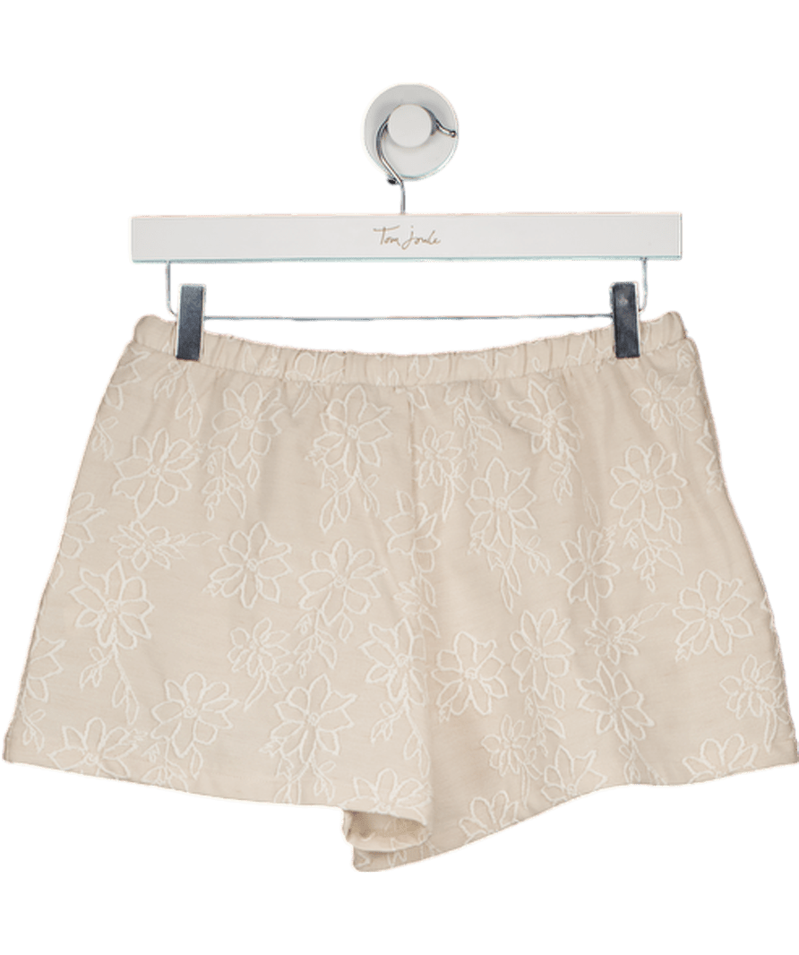 ZARA Cream Rustic Jacquard Shorts UK M - Reliked