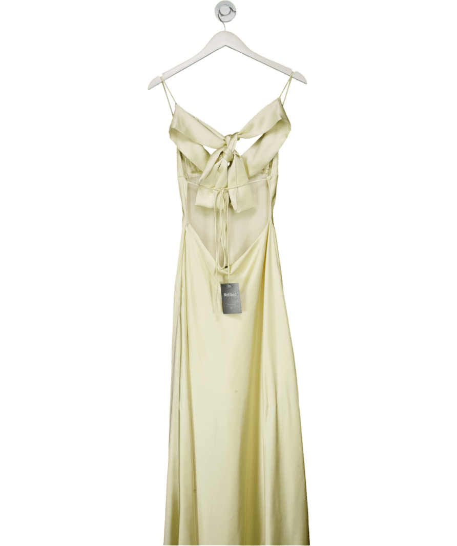 ZARA Cream Satin Backless Maxi Dress UK S - Reliked