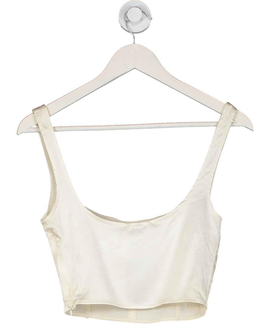 ZARA Cream Satin Crop Top UK S - Reliked