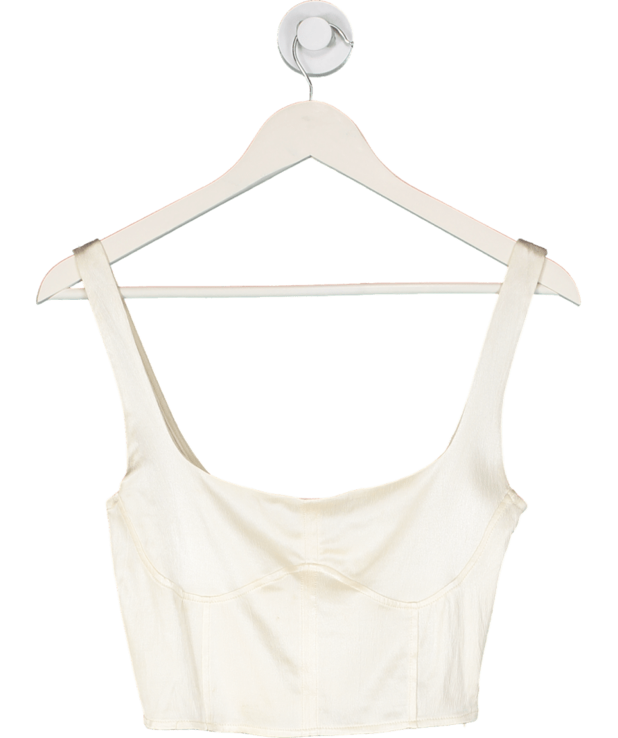 ZARA Cream Satin Crop Top UK S - Reliked