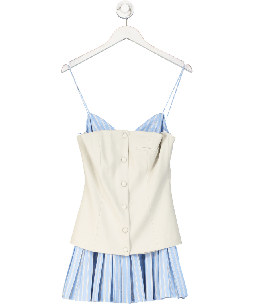 ZARA Cream Short Poplin Contrast Dress UK XS - Reliked