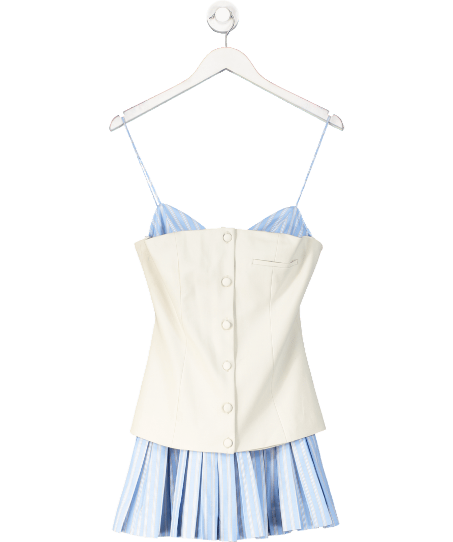 ZARA Cream Short Poplin Contrast Dress UK XS - Reliked