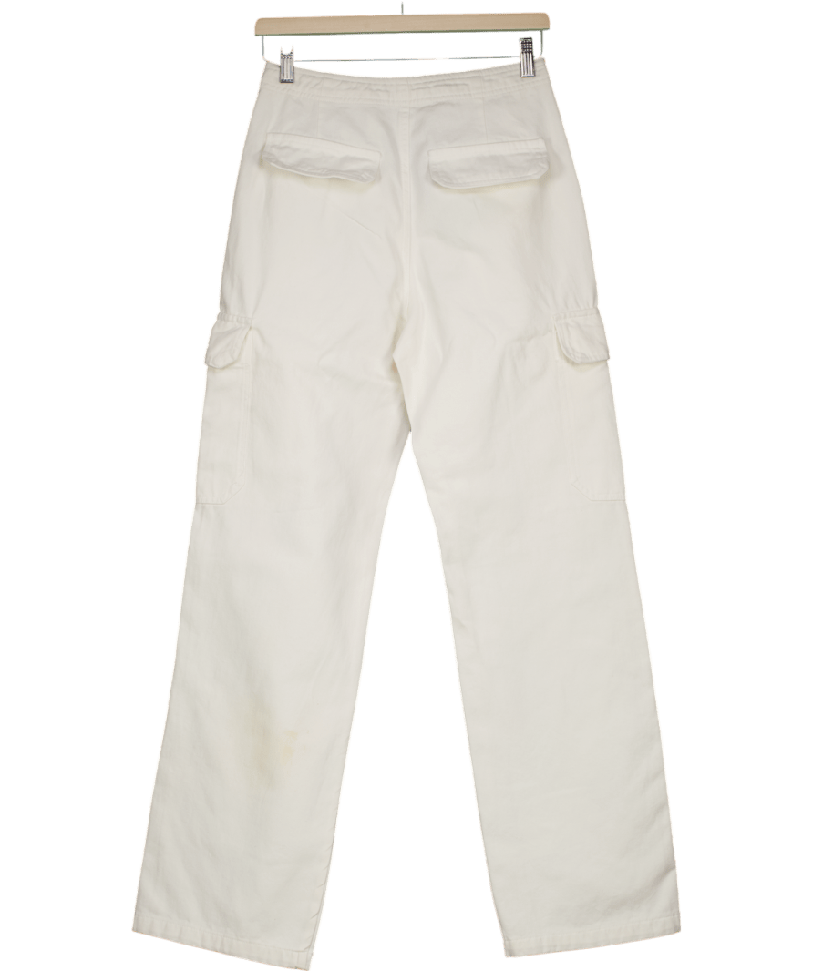 ZARA Cream Straight Leg Cargo Trousers UK 8 - Reliked